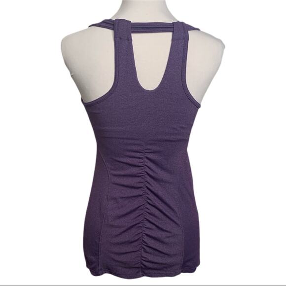 Athleta Tree of Life Ruched Tunic Tank XS Purple - Picture 3 of 4